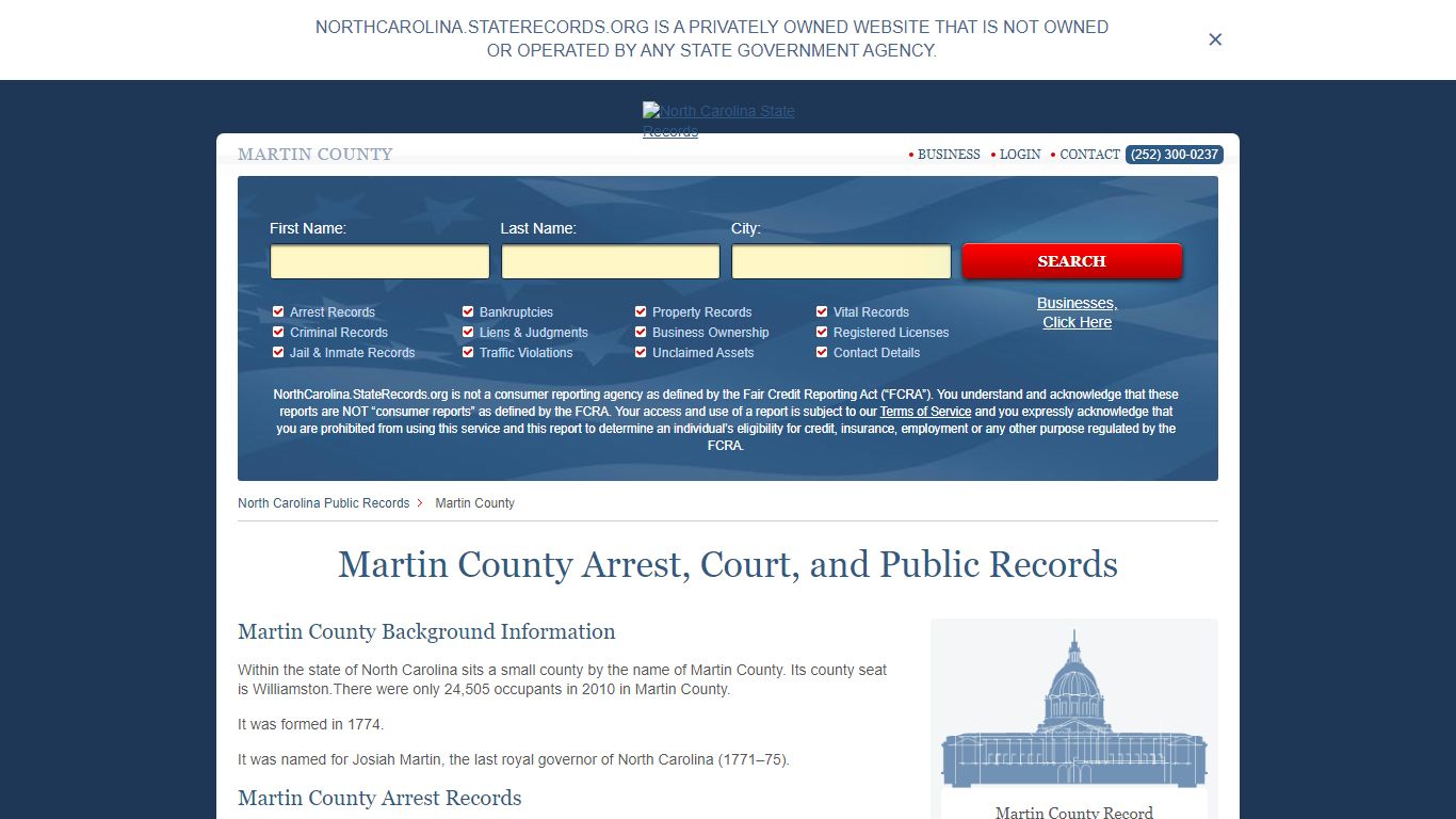 Martin County Arrest, Court, and Public Records