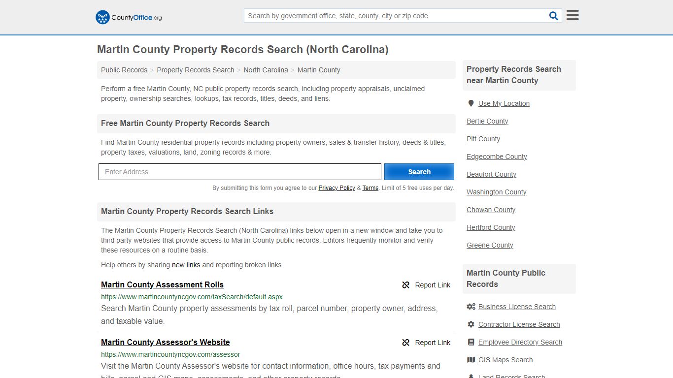 Martin County Property Records Search (North Carolina) - County Office