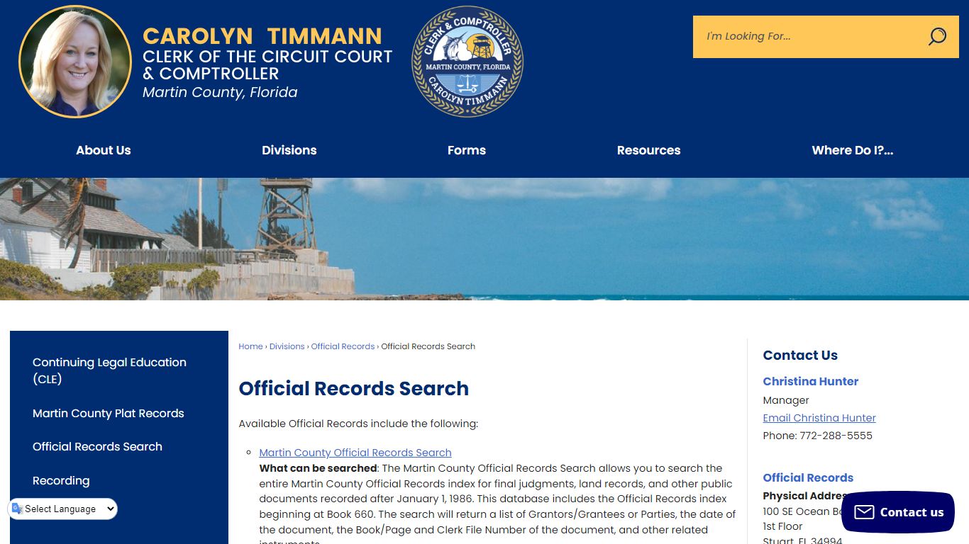 Official Records Search | Martin County Clerk